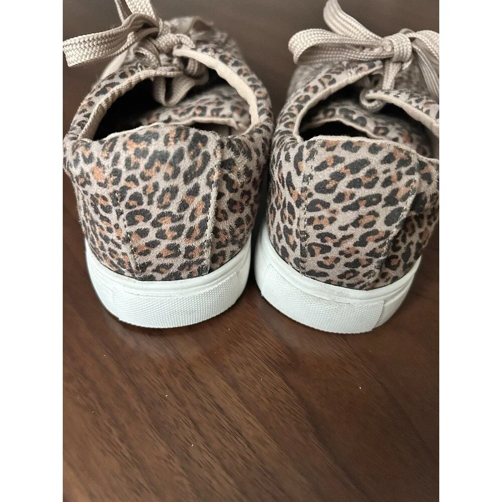 GAP Kids Leopard Animal Print Low Top Canvas Lace-Up Sneakers Unisex Kids 3